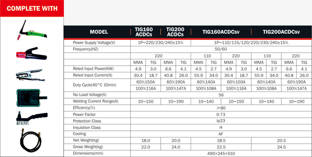 Soudeur de l'onduleur TIG ACDC
