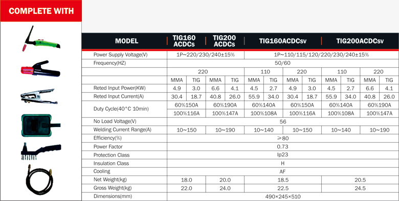 Soudeur de l'onduleur TIG ACDC